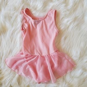 (4-5t) Gymnastics / Dance Leotard Pink w Silver